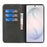 For Samsung Galaxy S26 Case Calf Texture 3 Card Slots Color Splicing Leather Phone Cover - Black+Yellow - 2