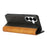 For Samsung Galaxy S26 Case Calf Texture 3 Card Slots Color Splicing Leather Phone Cover - Black+Yellow - 3