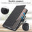 For Samsung Galaxy Z Fold7 5G Stand Case Litchi Texture Genuine Cow Leather Wallet Phone Cover RFID Blocking - Black - 5