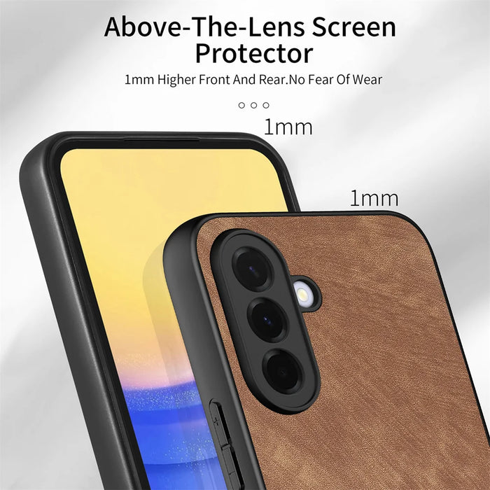 For Samsung Galaxy A27 5G Case Shockproof Slim Retro Leather Phone Back Cover - Brown - 2