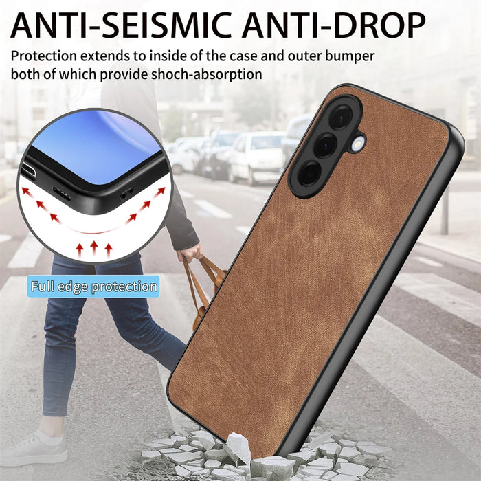 For Samsung Galaxy A27 5G Case Shockproof Slim Retro Leather Phone Back Cover - Brown - 5