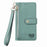 For Samsung Galaxy A27 5G Case RFID Blocking Zipper Pocket Leather Wallet Phone Cover with Strap - Green - 5