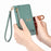 For Samsung Galaxy A27 5G Case RFID Blocking Zipper Pocket Leather Wallet Phone Cover with Strap - Green - 6