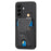 For Samsung Galaxy A27 5G Case with K-Shaped Kickstand Leather Phone Back Cover - Black - 2