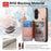 For Samsung Galaxy A27 5G Case RFID Blocking Card Holder Jeans Cloth Texture Leather Back Cover with Elastic Wristband - Pink - 7