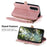 For Samsung Galaxy A27 5G Zipper Wallet Case Geometry Lines Leather Phone Cover with Strap - Pink - 4