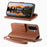 For Samsung Galaxy A27 5G Case Zipper Pocket  TPU PU Leather Wallet Phone Cover with Strap - Brown - 6