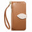For Samsung Galaxy A27 5G Stand Case Leaf Shape Magnetic Clasp Leather Phone Cover with Hand Strap - Brown - 2