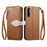 For Samsung Galaxy A27 5G Stand Case Leaf Shape Magnetic Clasp Leather Phone Cover with Hand Strap - Brown - 7
