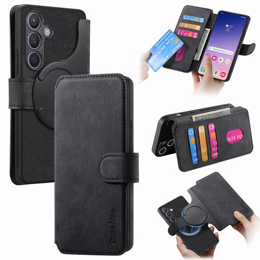 CASENEO for Samsung Galaxy A27 5G Magnetic Case  Detachable Leather Phone Wallet Cover - Black - 1
