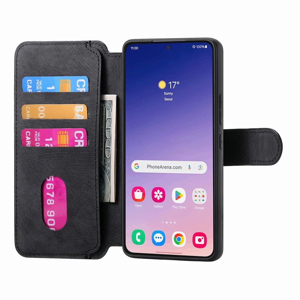 CASENEO for Samsung Galaxy A27 5G Magnetic Case  Detachable Leather Phone Wallet Cover - Black - 4
