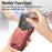 For Samsung Galaxy A27 5G Case Imprinted Pattern Card Holder Kickstand Leather Back Cover - Pink - 5
