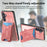 For Samsung Galaxy A27 5G Case Imprinted Pattern Card Holder Kickstand Leather Back Cover - Pink - 7