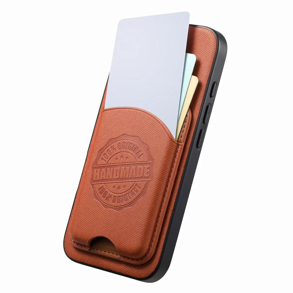 For Samsung Galaxy A27 5G Case Case Twill Texture Leather PC TPU Phone Cover with Detachable Magnetic Card Holder - Brown - 3