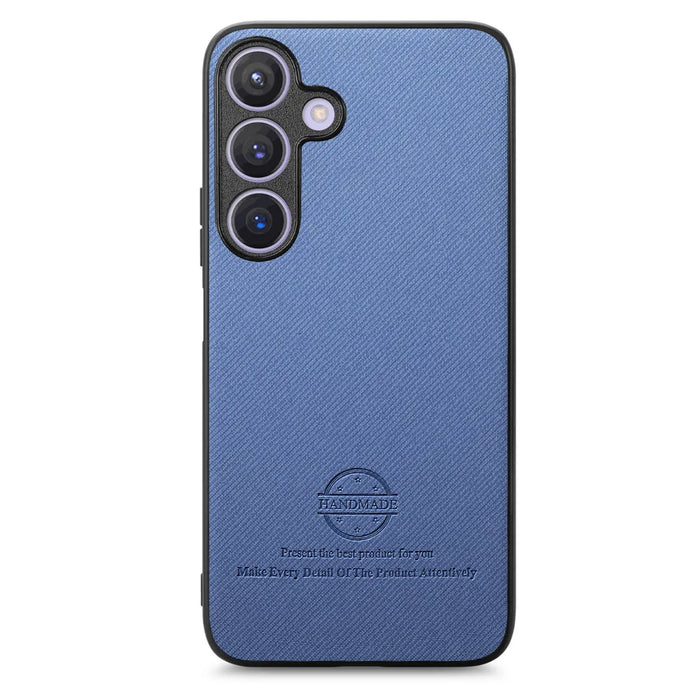 For Samsung Galaxy A27 5G Case Leather Phone Back Cover with Cloth Texture - Blue - 2