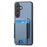 For Samsung Galaxy A27 5G Case with Card Holder Kickstand Leather Back Cover - Blue - 2