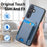 For Samsung Galaxy A27 5G Case with Card Holder Kickstand Leather Back Cover - Blue - 7