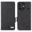 For Realme Note 80 4G Phone Case Leather Wallet Flip Phone Cover with Hardware Decor - Black - 1