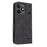 For Realme Note 80 4G Phone Case Leather Wallet Flip Phone Cover with Hardware Decor - Black - 6