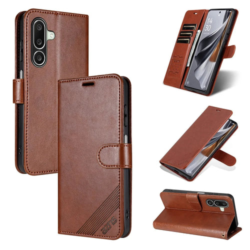 AZNS For Samsung Galaxy A27 5G Case Anti-Scratch PU Leather Stand Wallet Phone Cover - Brown - 1