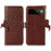 For Google Pixel 11 Pro XL Case RFID Blocking Genuine Cow Leather Phone Case Ostrich Texture - Coffee - 1