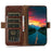 For Google Pixel 11 Pro XL Case RFID Blocking Genuine Cow Leather Phone Case Ostrich Texture - Coffee - 2