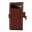 For Google Pixel 11 Pro XL Case RFID Blocking Genuine Cow Leather Phone Case Ostrich Texture - Coffee - 7