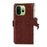 For OnePlus 15T 5G Case RFID Blocking Genuine Cow Leather Phone Case Ostrich Texture - Coffee - 7