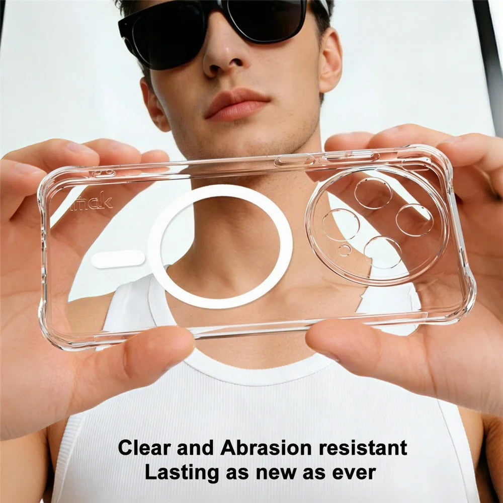 IMAK for vivo X300s 5G Magnetic Case Airbag Shockproof Protection TPU Phone Cover - Transparent - 4