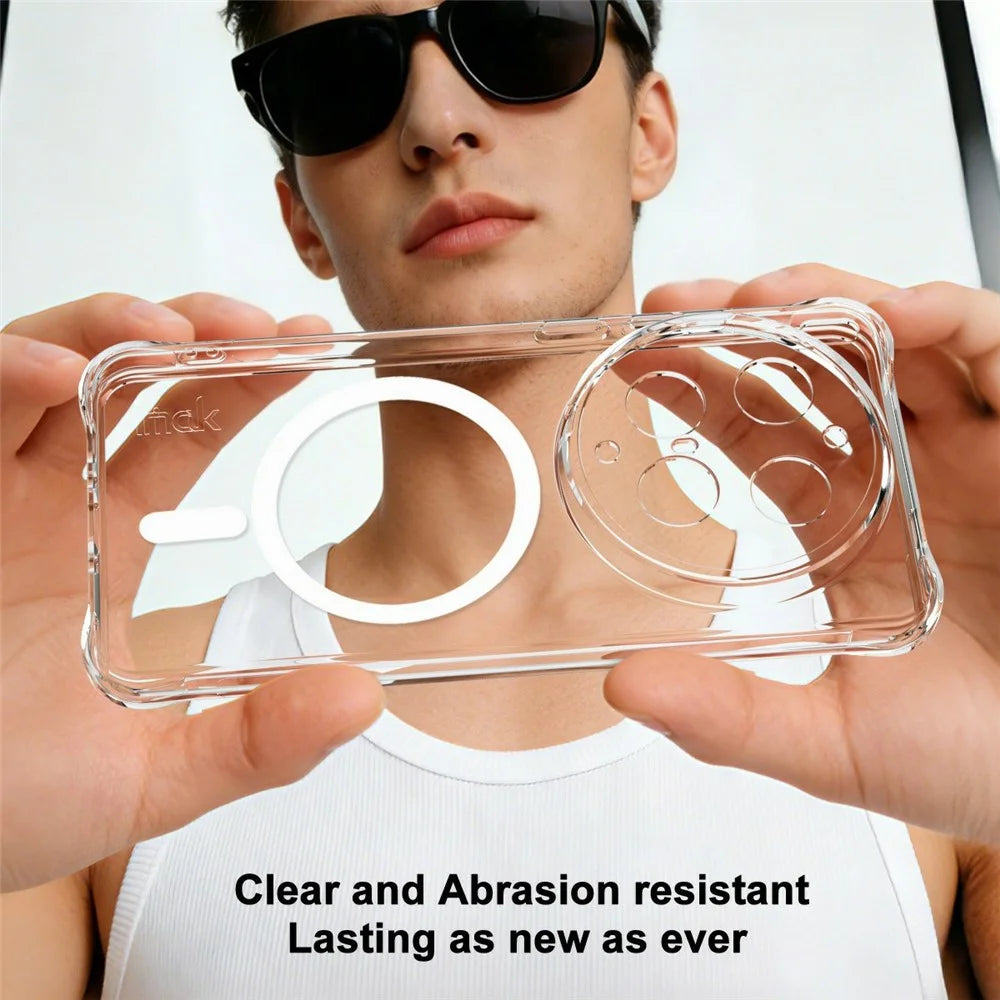 IMAK for vivo X300 Ultra 5G Magnetic Case Airbag Shockproof Protection TPU Phone Cover - Transparent - 4