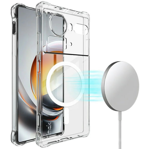 IMAK for ZTE nubia Z80 Ultra 5G Magnetic Case Airbag Shockproof Protection TPU Phone Cover - Transparent - 1
