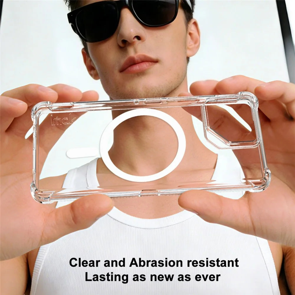 IMAK Magnetic Case for Asus ROG Phone 8 5G  /  Phone 8 Pro 5G Airbag Shockproof Protection TPU Phone Cover - Transparent - 4