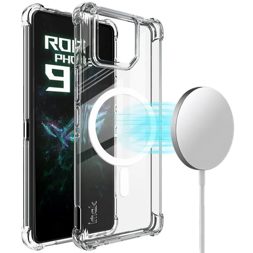 IMAK Magnetic Case for Asus ROG Phone 9 5G  /  Phone 9 Pro 5G  /  Phone 9 FE 5G Airbag Shockproof Protection TPU Phone Cover - Transparent - 1