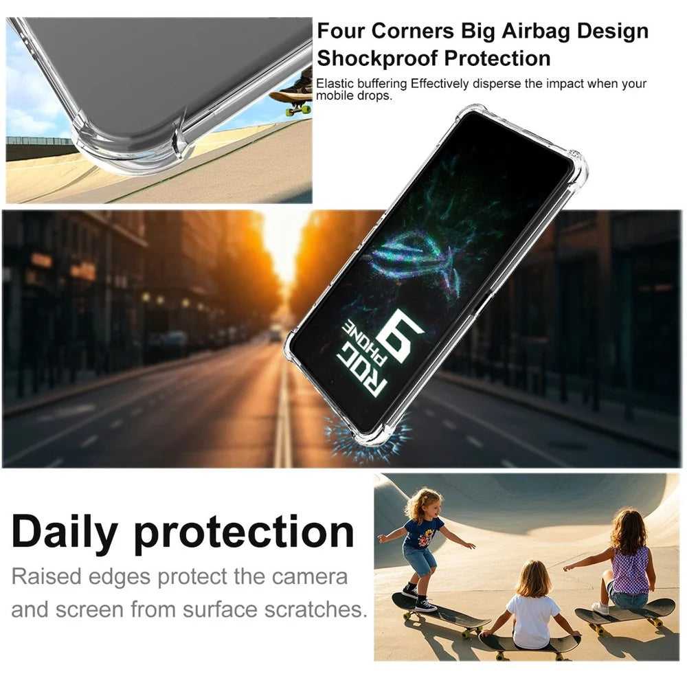 IMAK Magnetic Case for Asus ROG Phone 9 5G  /  Phone 9 Pro 5G  /  Phone 9 FE 5G Airbag Shockproof Protection TPU Phone Cover - Transparent - 6