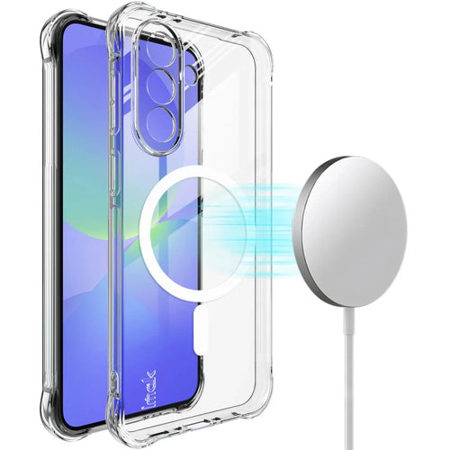 IMAK for Samsung Galaxy A37 5G Magnetic Case Airbag Shockproof Protection TPU Phone Cover - Transparent - 1
