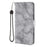 For Samsung Galaxy A27 5G Leather Case Marble Pattern Phone Wallet Stand Cover with Wrist Strap - Grey - 6