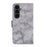 For Samsung Galaxy A27 5G Leather Case Marble Pattern Phone Wallet Stand Cover with Wrist Strap - Grey - 7