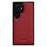 MELKCO For Samsung Galaxy S26 Ultra Case Genuine Cow Leather Coated PC Phone Cover - Red - 1