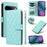 For Google Pixel 11 Pro XL Wallet Case Rhombus Leather Phone Cover with Strap - Green - 1
