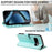 For Google Pixel 11 Pro Wallet Case Rhombus Leather Phone Cover with Strap - Green - 4