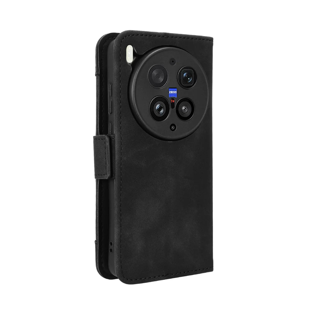 For vivo X300 Ultra 5G Leather Case Phone Wallet Cover with Multiple Card Slots - Black - 7