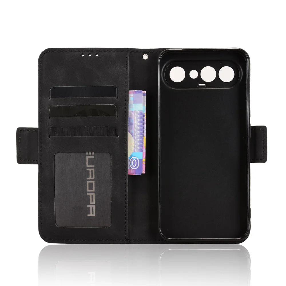 For vivo S50 Pro mini 5G / vivo X300 FE 5G Leather Case Phone Wallet Cover with Multiple Card Slots - Black - 4