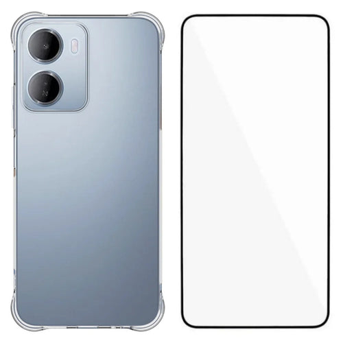 WANLONFENG for Xiaomi Redmi 15a 5G  WL Series Case 2.0mm TPU Phone Cover with Tempered Glass Film - Transparent - 1