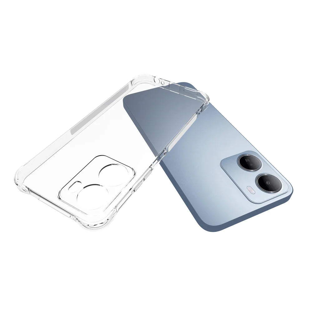 WANLONFENG for Xiaomi Redmi 15a 5G  WL2 Series TPU Case 2.0mm Phone Cover with 2Pcs Tempered Glass Films - Transparent - 5