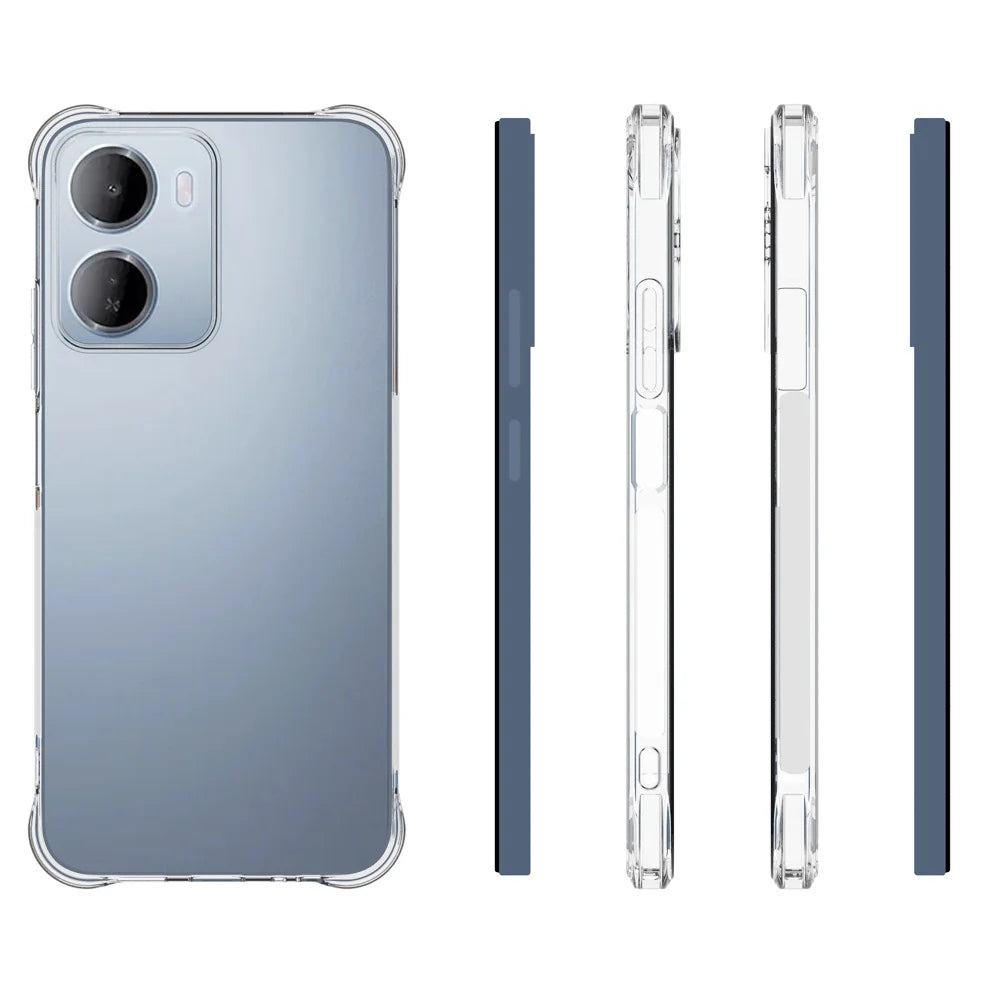 WANLONFENG for Xiaomi Redmi 15a 5G  WL2 Series TPU Case 2.0mm Phone Cover with 2Pcs Tempered Glass Films - Transparent - 6