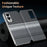 For Samsung Galaxy S25 Edge Case Card Slot View Window Gradient Color Checkered Pattern Leather Phone Cover - Black - 7