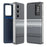 For Samsung Galaxy A55 5G Case Card Slot View Window Gradient Color Checkered Pattern Leather Phone Cover - Black - 1