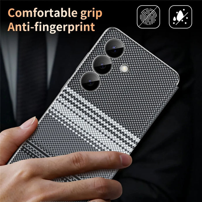 For Samsung Galaxy S23 FE Case Card Slot View Window Gradient Color Checkered Pattern Leather Phone Cover - Black - 4
