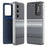 For Samsung Galaxy S25+ Case Card Slot View Window Gradient Color Checkered Pattern Leather Phone Cover - Black - 1