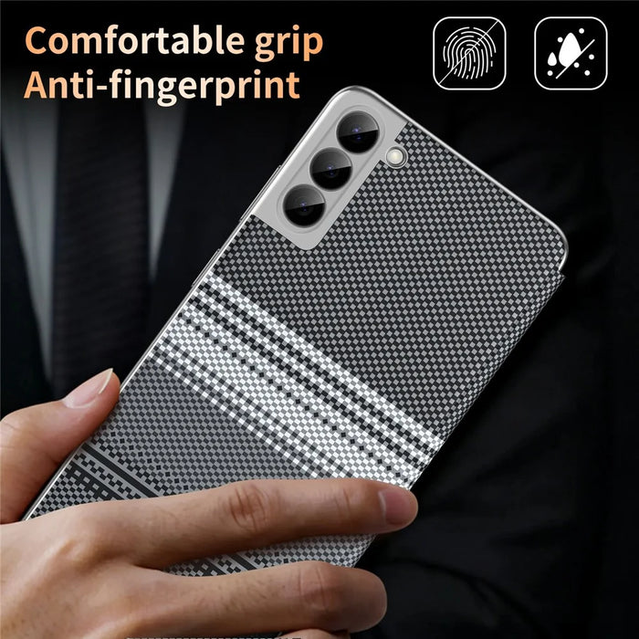 For Samsung Galaxy S22+ 5G Case Card Slot View Window Gradient Color Checkered Pattern Leather Phone Cover - Black - 4